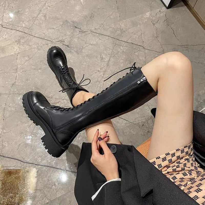 Women's Knight British Style High Leg Below Boots