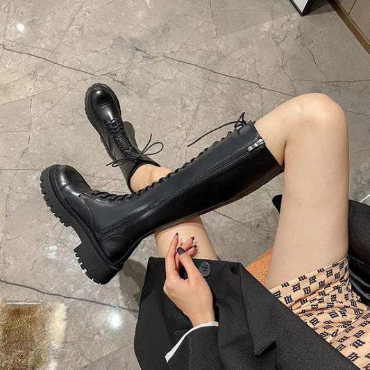 Women's Knight British Style High Leg Below Boots