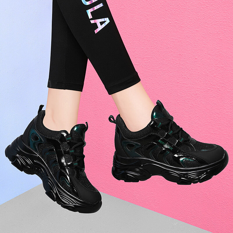 Women's Sports Dad Height Increasing Insole Spring Sneakers