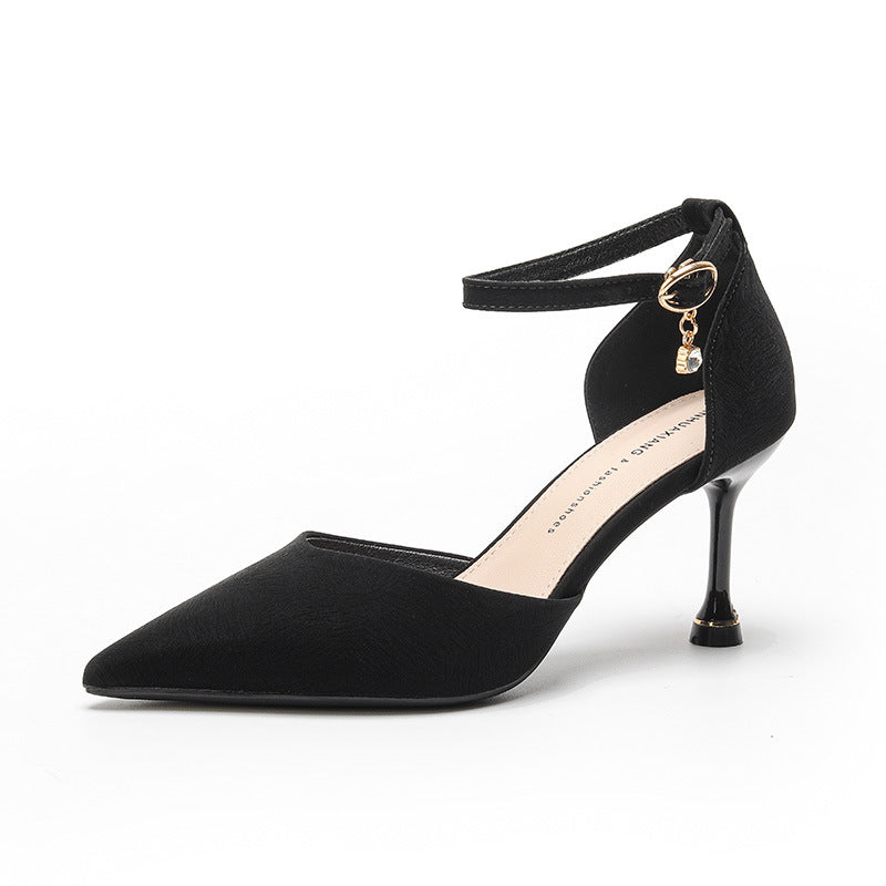 Women's Toe High Pumps Stiletto Buckle Strap Heels