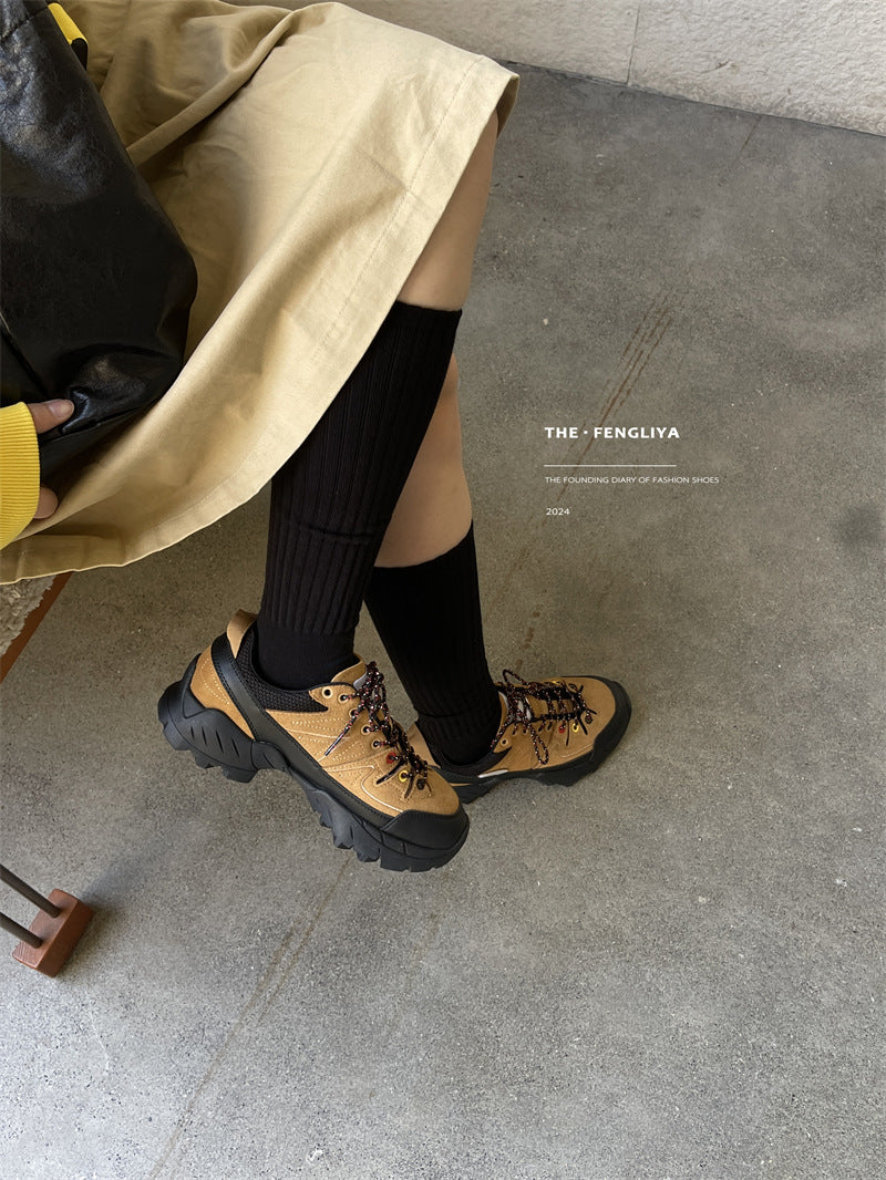 Ugly Adorable With Hiking Round Head Autumn Casual Shoes