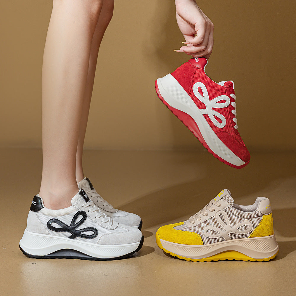 Women's Autumn Genuine Elevator Platform Small Single-layer Casual Shoes