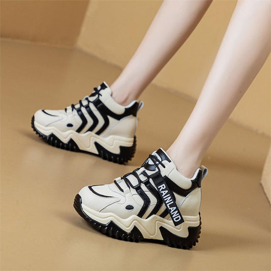 Women's Genuine Platform Dad Mesh Breathable Sports Heels