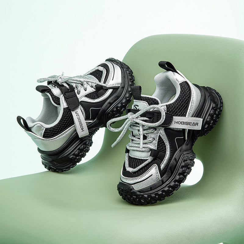 Glamorous Double Mesh Breathable Campus Daddy Kid's Sneakers