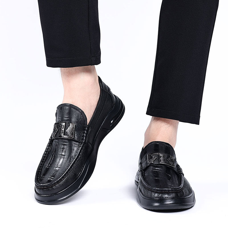 Men's Autumn Sheepskin Fashion Slip-on Soft Bottom Surface Male Casual Shoes