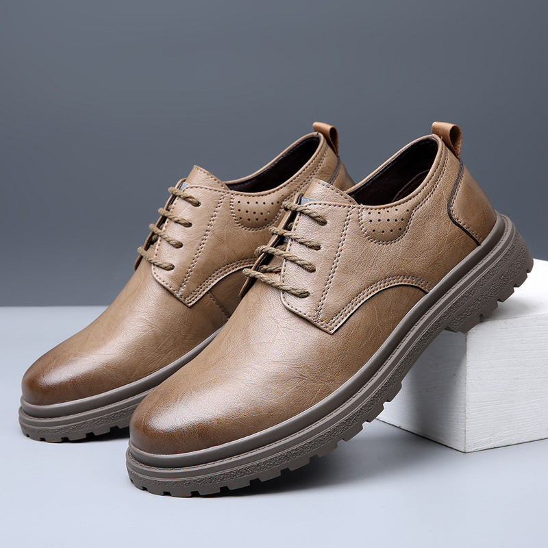 Men's Genuine Fashion Business Korean Style Big Leather Shoes