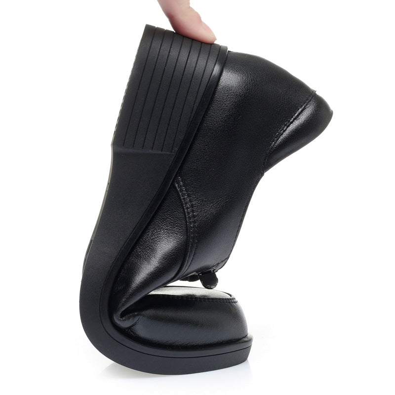 Women's Single Low Wedge Short Mother Plus Women's Shoes