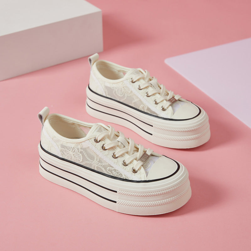 Women's Lace Mesh Summer Sweet Thick Sole Casual Shoes