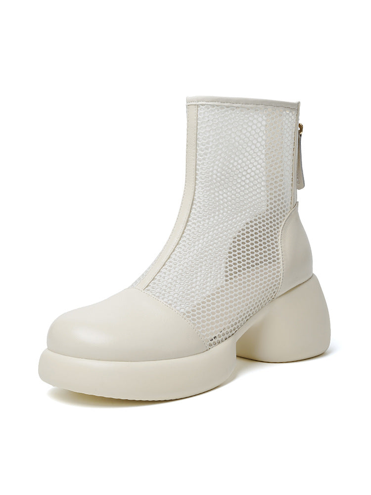 Women's Mesh Martin Thick Breathable Voile Hollow Booties Summer Sandals
