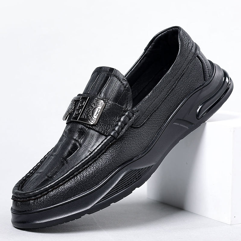 Men's Autumn Sheepskin Fashion Slip-on Soft Bottom Surface Male Casual Shoes
