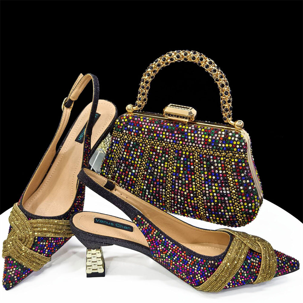 Women's Bags Set Banquet Style Pointed Toe Cross Heels