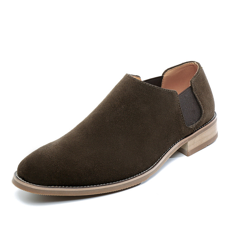 Men's Korean Style Pointed British Suede Calf Men's Shoes