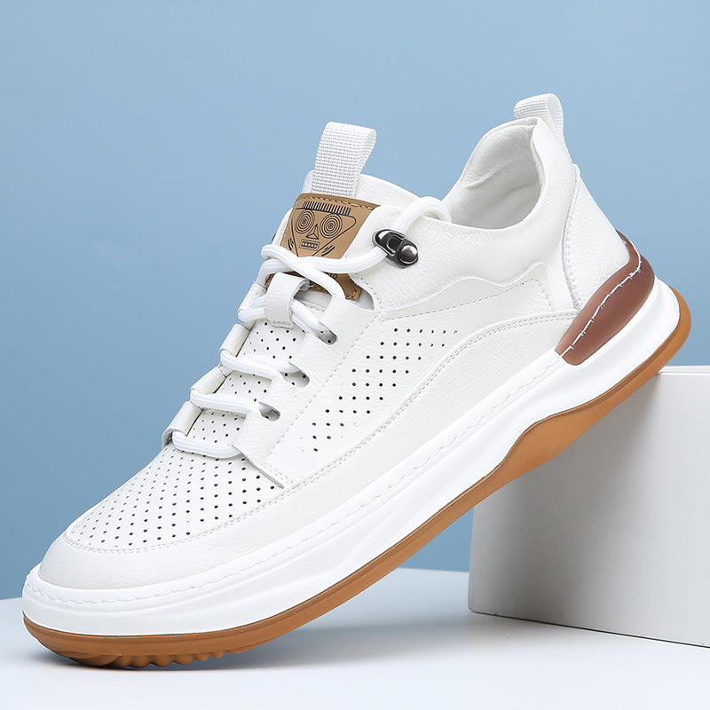 Men's Spring Fashion Breathable White Summer Hollow Sneakers
