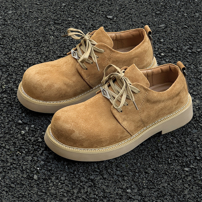 Mickey Big Head Derby Thick Sole Leather Shoes