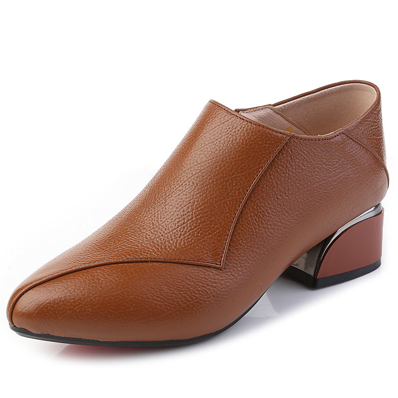 Women's Genuine Pumps Autumn Chunky Mid Plus Casual Shoes