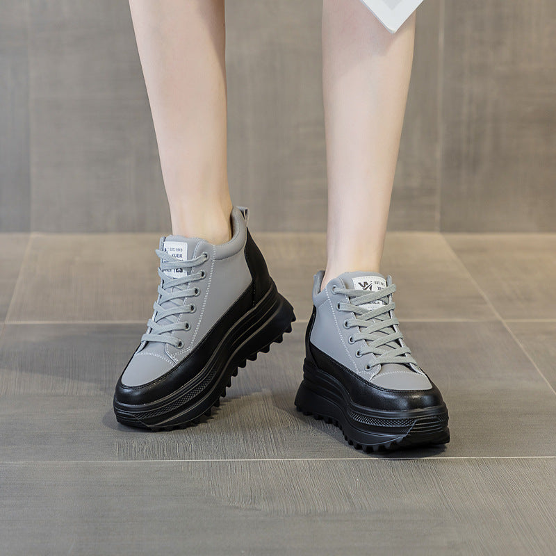 Women's Autumn Invisible Elevated Thick-soled Genuine Fashion Casual Shoes