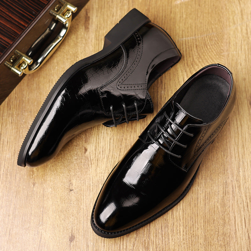 Men's First Layer Cowhide Commuter Black British Leather Shoes