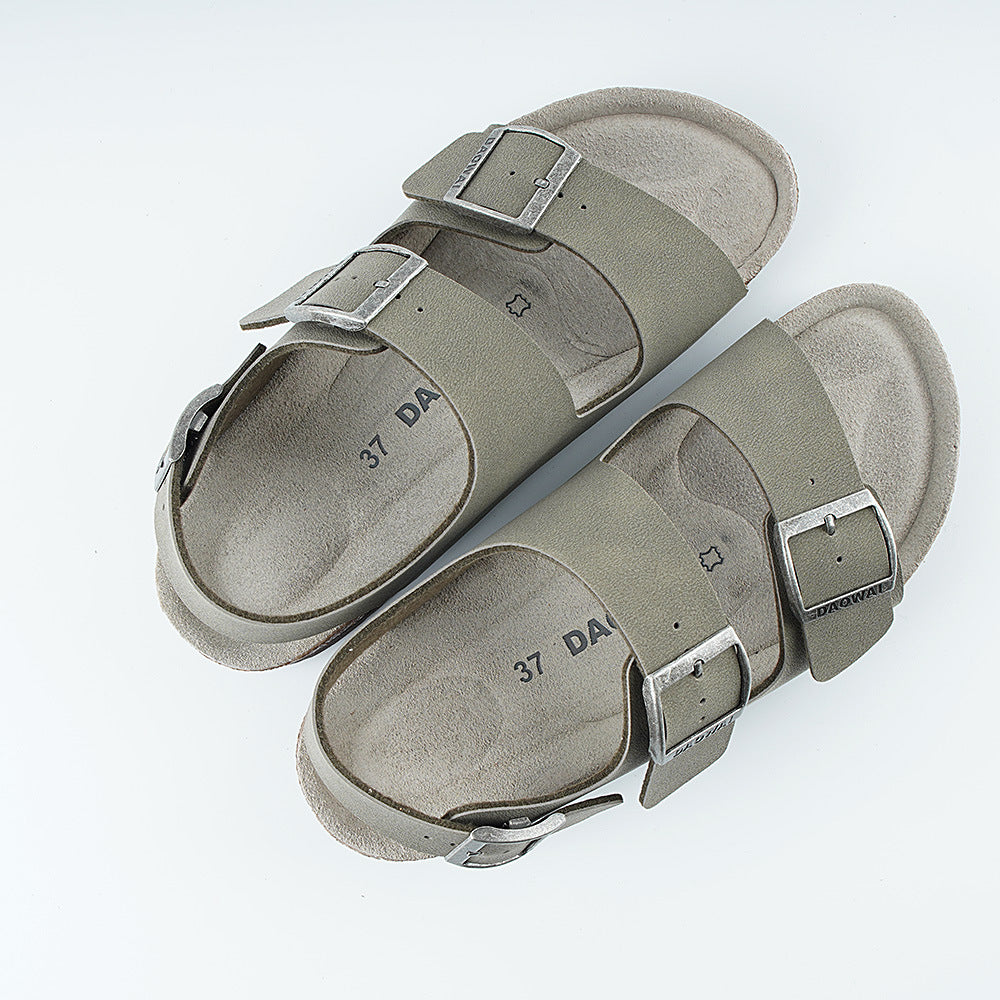 Women's & Men's Cork Double Buckle Series Sandals