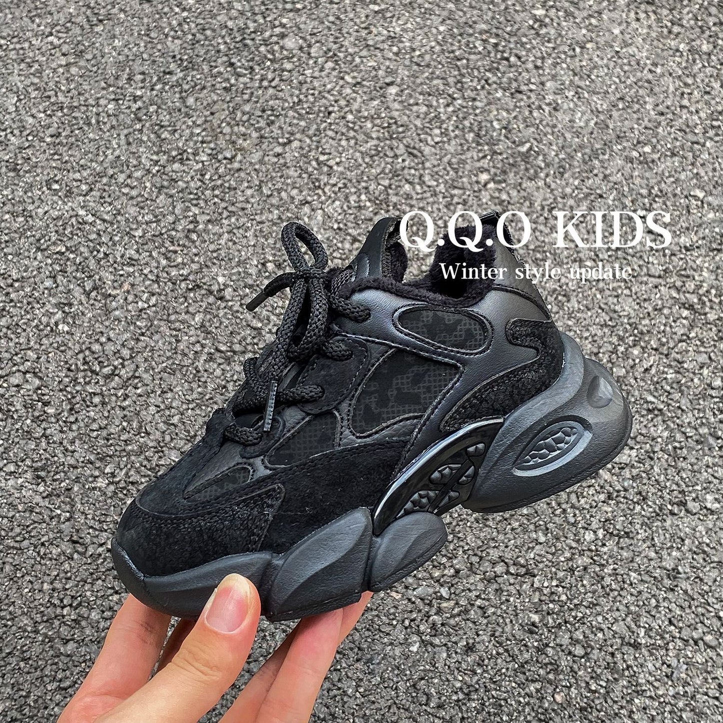 Children's Winter Fleece-lined Korean Boys Lightweight Warm Kid's Sneakers