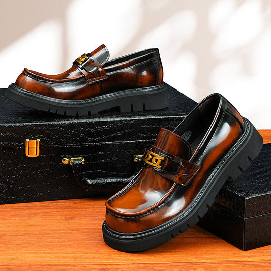 Men's Style Genuine Cow Lining Trendy Big Leather Shoes