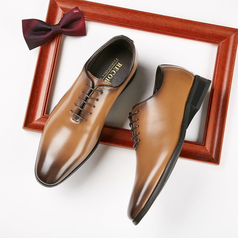 Men's Genuine Pointed Polished Business Formal Wear Leather Shoes