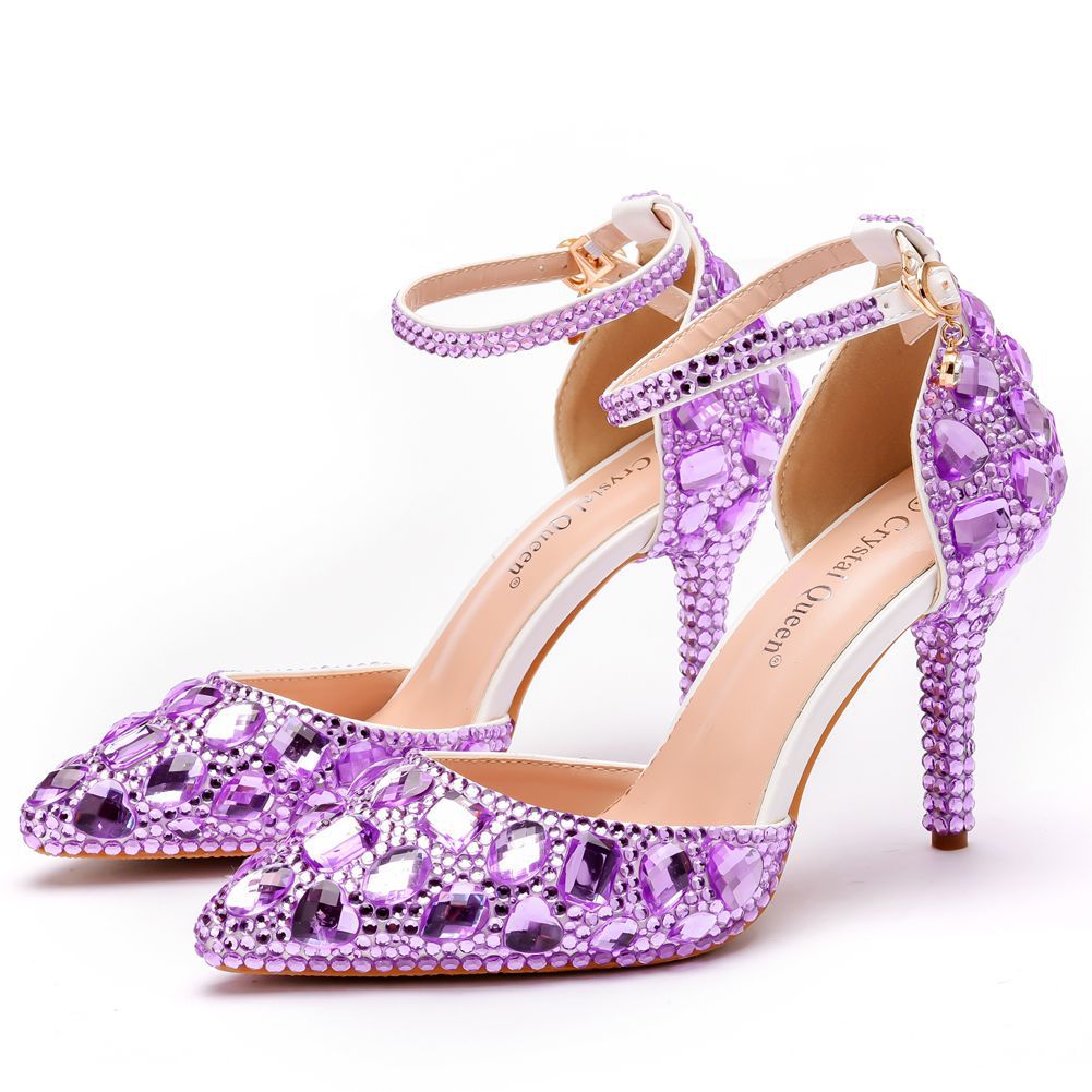 Size Rhinestone Wedding Stiletto Pointed Dinner Sandals