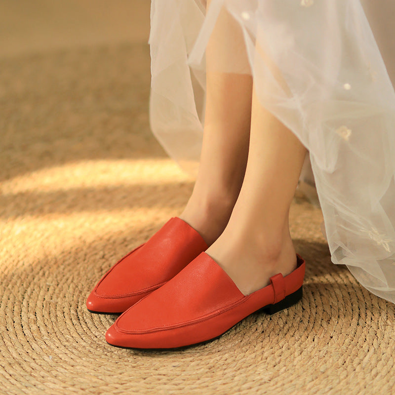 Women's Retro Affordable Luxury Soft Bottom Low Heels
