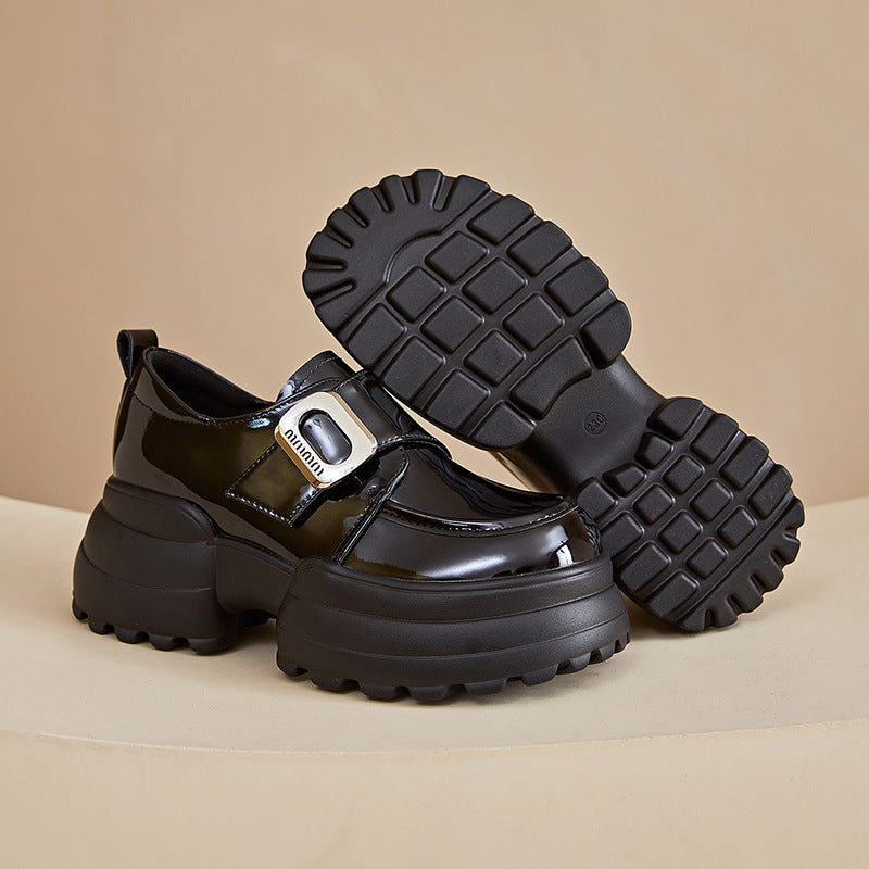 Women's Patent For Spring Magic Stick Thick Women's Shoes