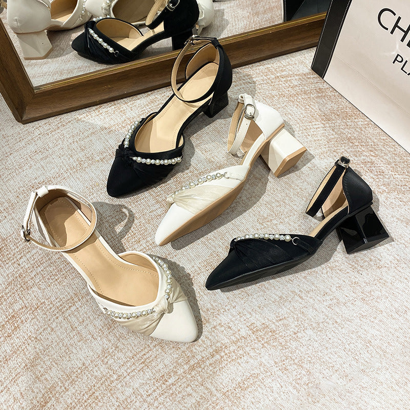 Women's Sizes Size French Fashion Pointed Toe Low-cut Heels