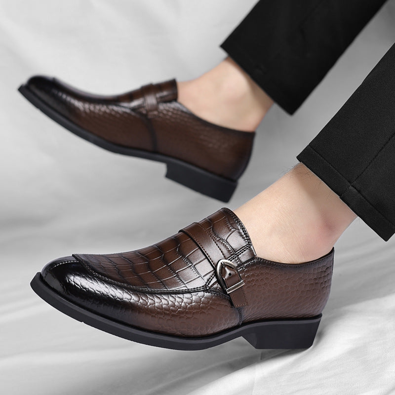 Men's Slip-on Buckle Plus Size Trendy Men's Business Leather Shoes