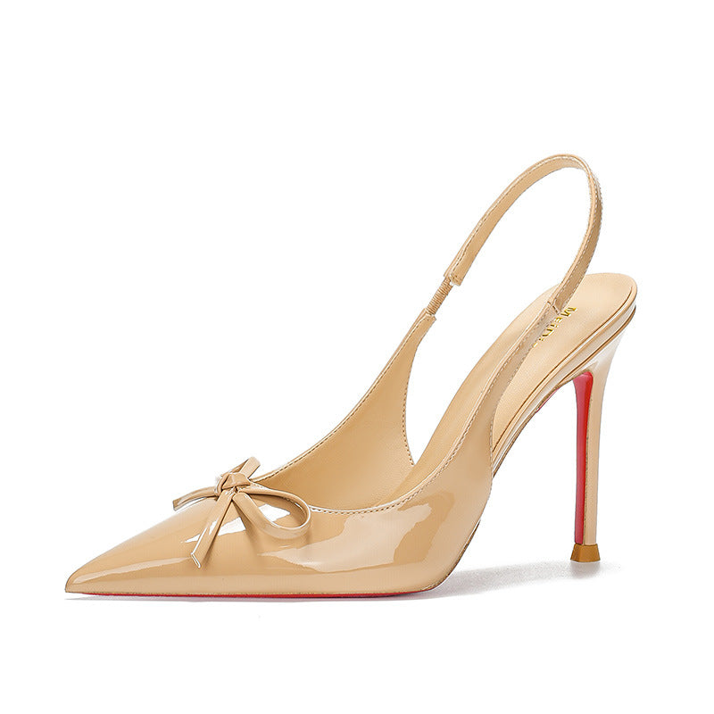 Slingback Stiletto Back Mixed Belt Refined Stylish Versatile Heels