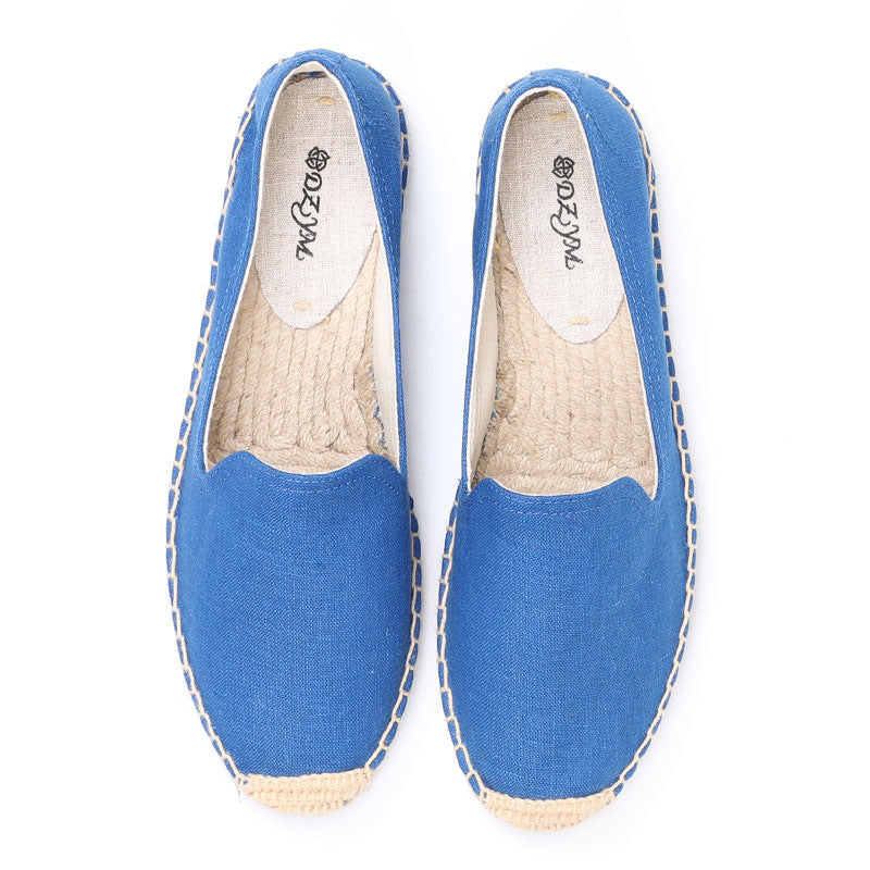 Women's Top Ramie Sole Monochrome Trendy Flat Canvas Shoes