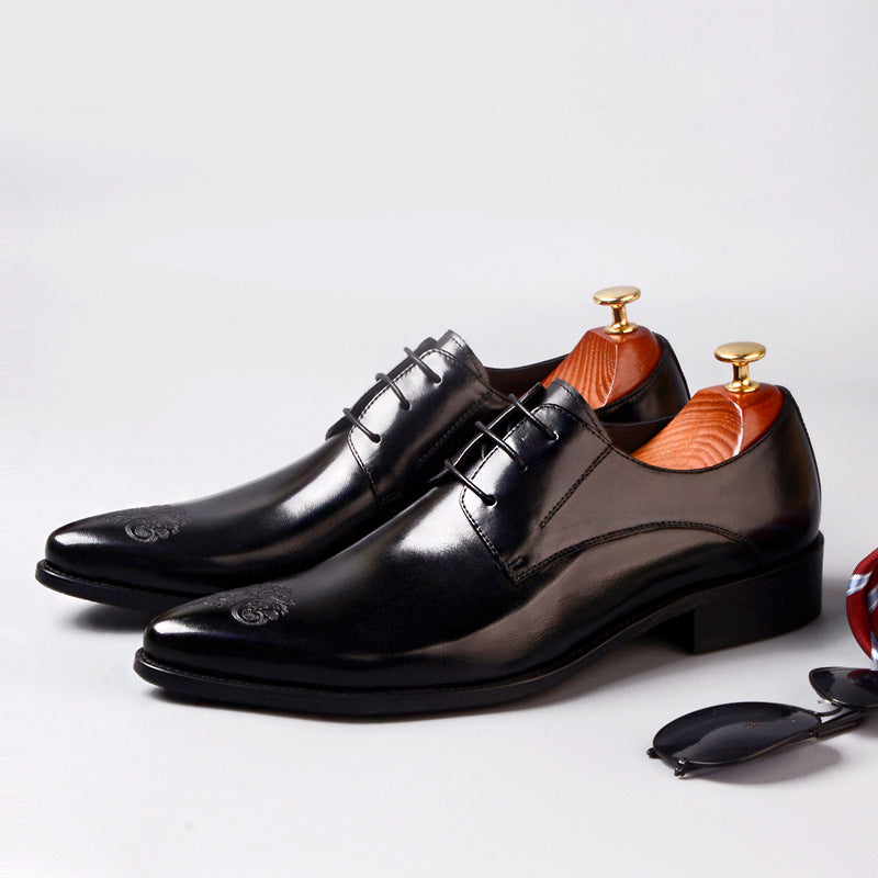Men's Formal Business British Style Carving Derby Leather Shoes