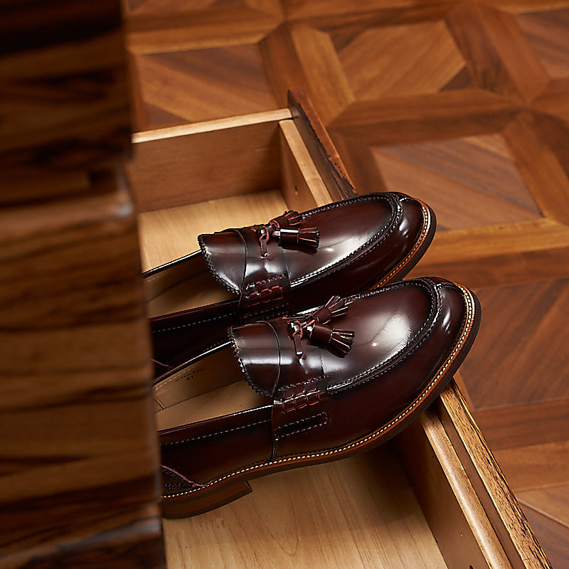 Men's Genuine British Patent Glossy Versatile Slip-on Loafers