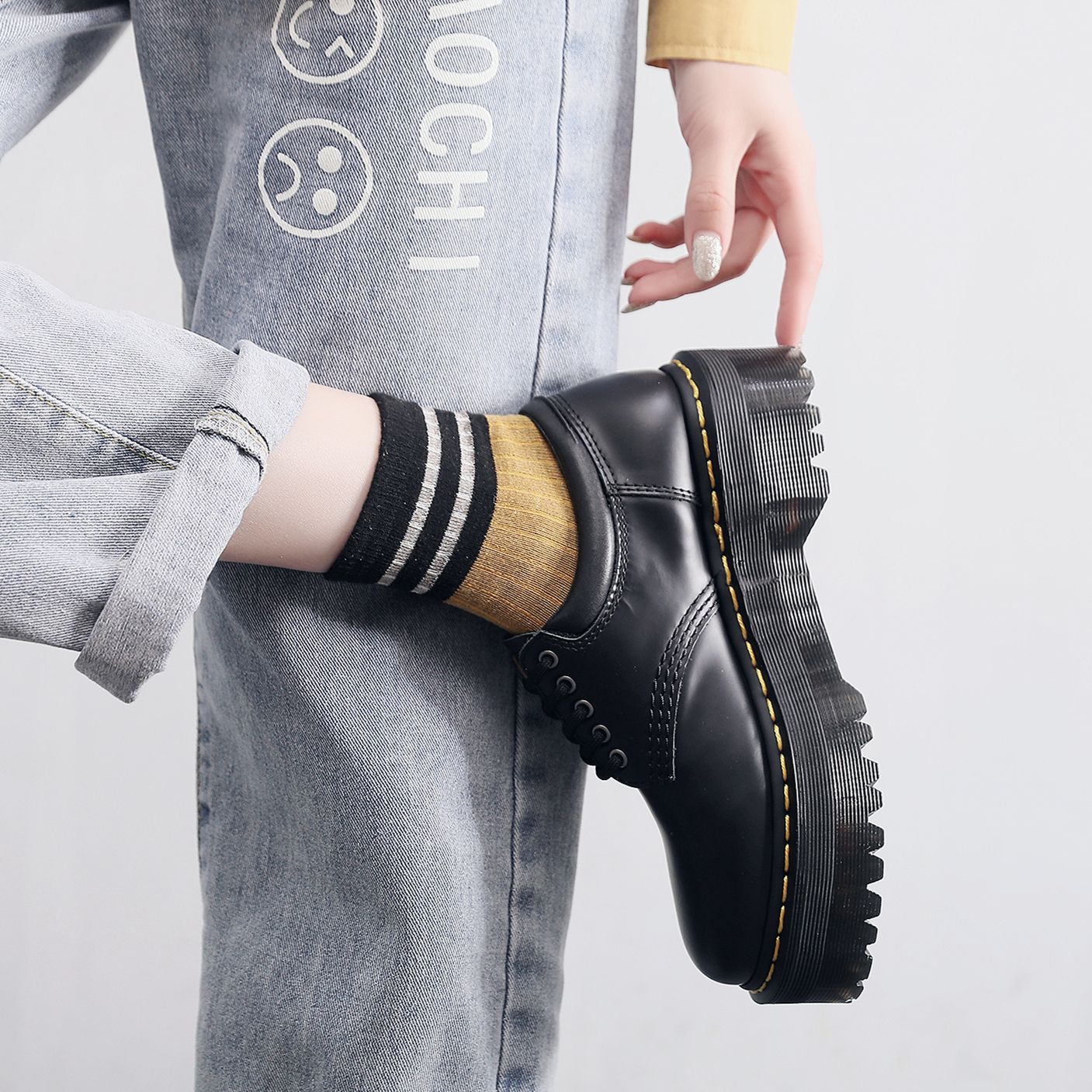 Fashion Small Four Platform Height Increasing Loafers