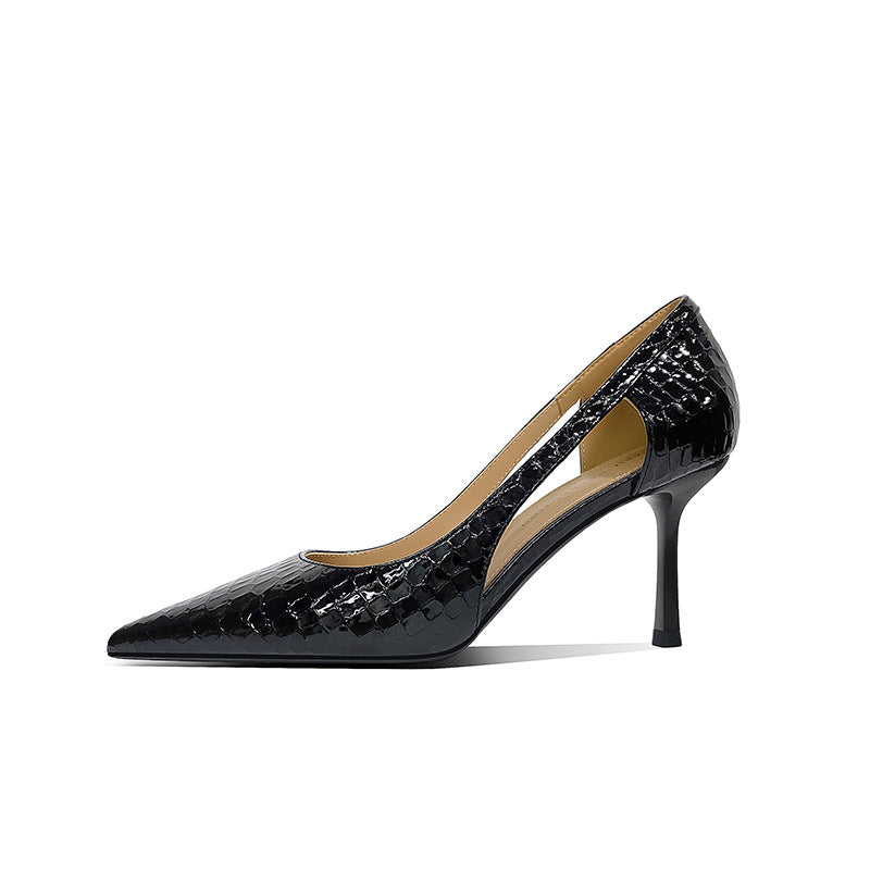 Women's High Pointed Toe Stiletto Side Empty Women's Shoes