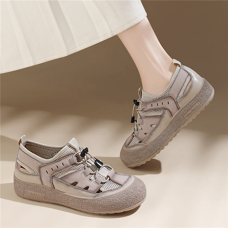 Women's Genuine Summer Breathable Hollow Outdoor Beach Soft Women's Shoes