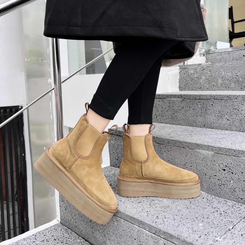 Women's Face Short Thick-soled Muffin Fleece-lined Thick Women's Shoes