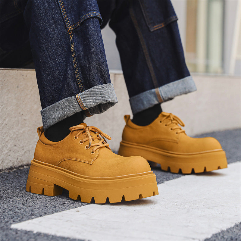 The Bottom Pumps British Style Platform Leather Shoes