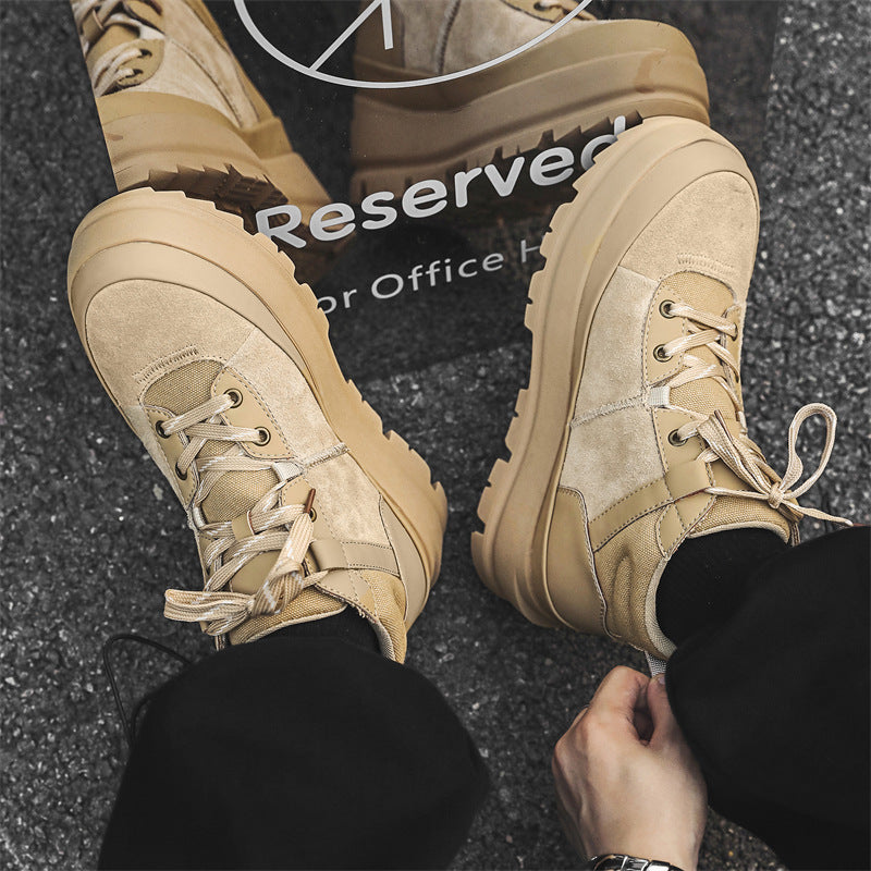 Men's Short Comfortable Fashion Waterproof Platform Resin Canvas Shoes