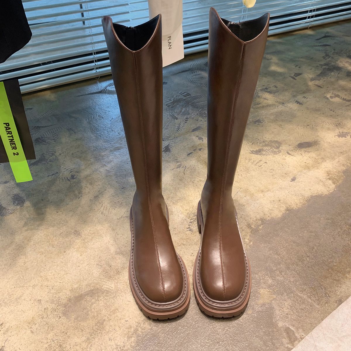 Women's Grape Mom Fleece-lined V Cut Knight Boots