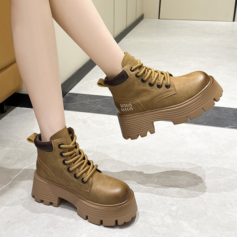 Women's Martin For Retro Motorcycle Thick Bottom Boots