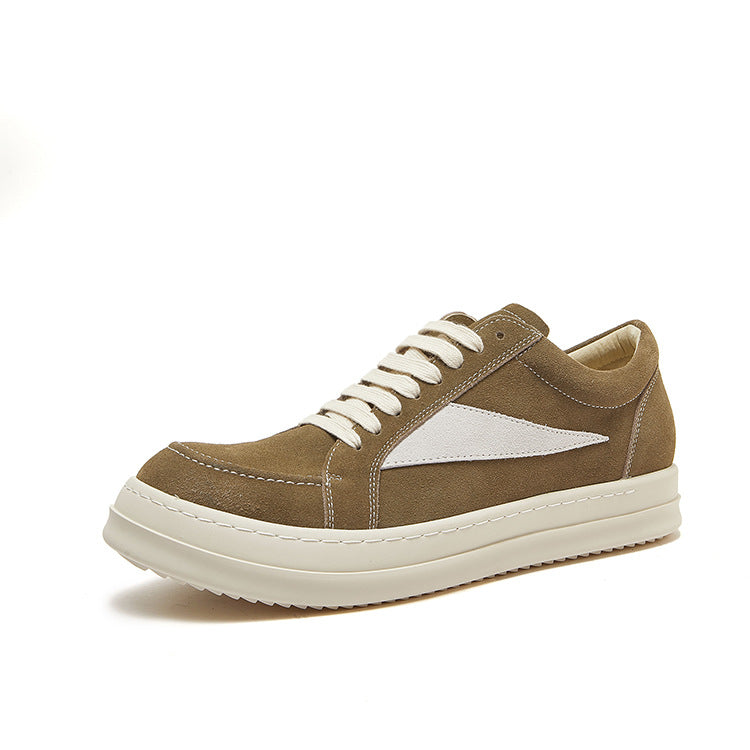 Men's Trendy Low Top Suede Brown Thick Sole Shallow Mouth Men's Shoes