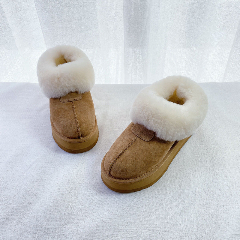 Women's Thick-soled Fur High-rise Wool Warm Platform Snow Boots