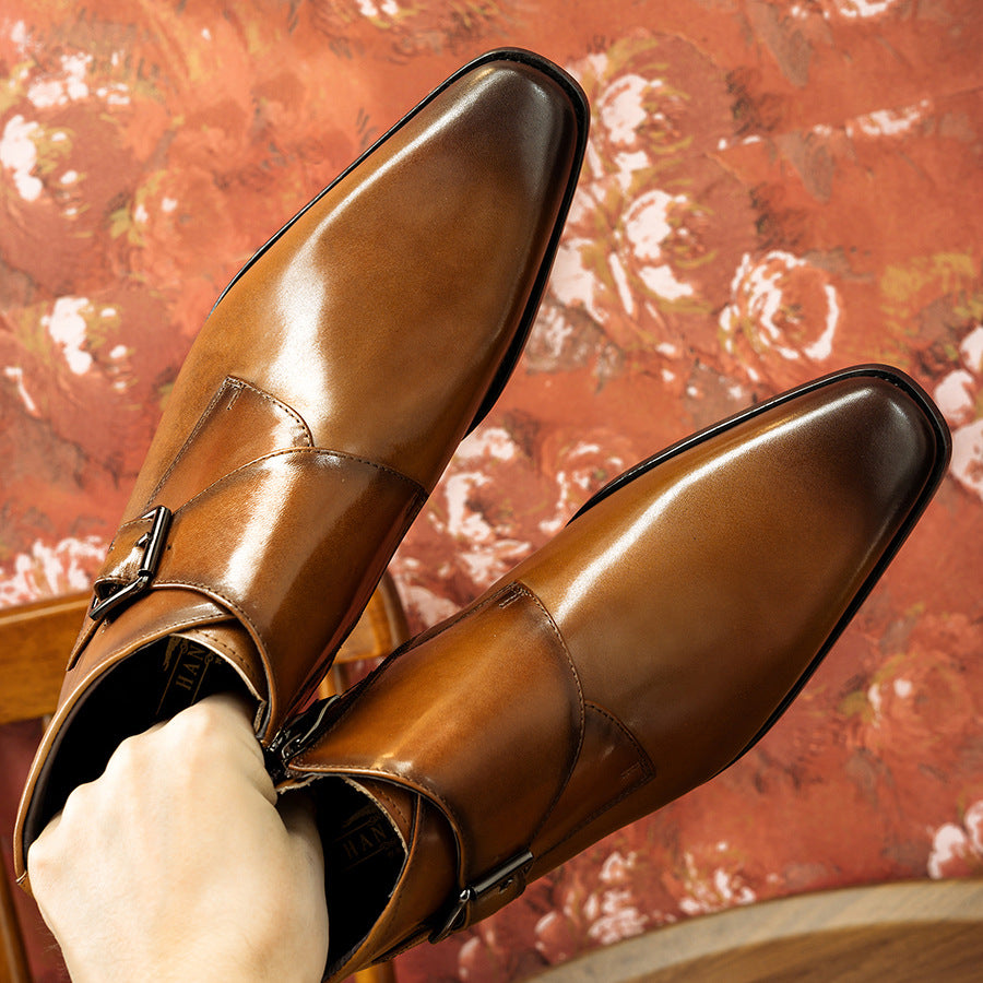 Men's Martin Short Korean Square Toe Trend Boots