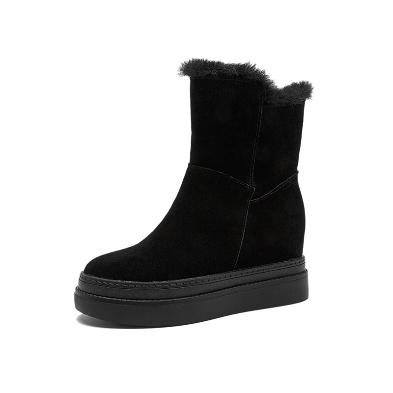 Women's Winter Genuine High Tube Two-way Wear Snow Boots