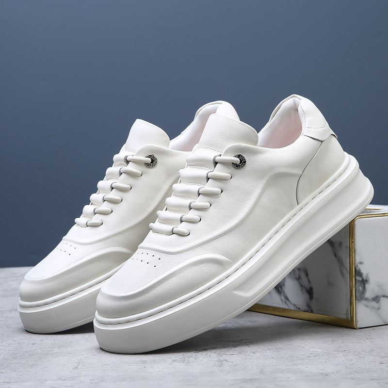 Men's Four Breathable Lightweight Platform White Top Layer Men's Shoes