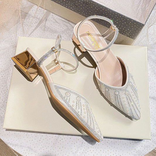 Women's Box Summer Chunky Spring Fairy Style Middle Heels