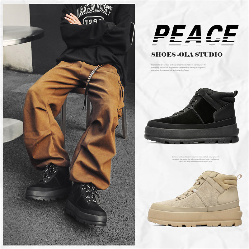 Men's Short Comfortable Fashion Waterproof Platform Resin Canvas Shoes