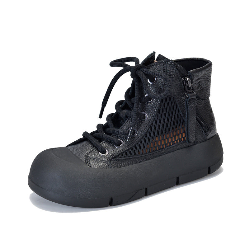Activity Price First Layer Cowhide Double Zipper Martin Sandals